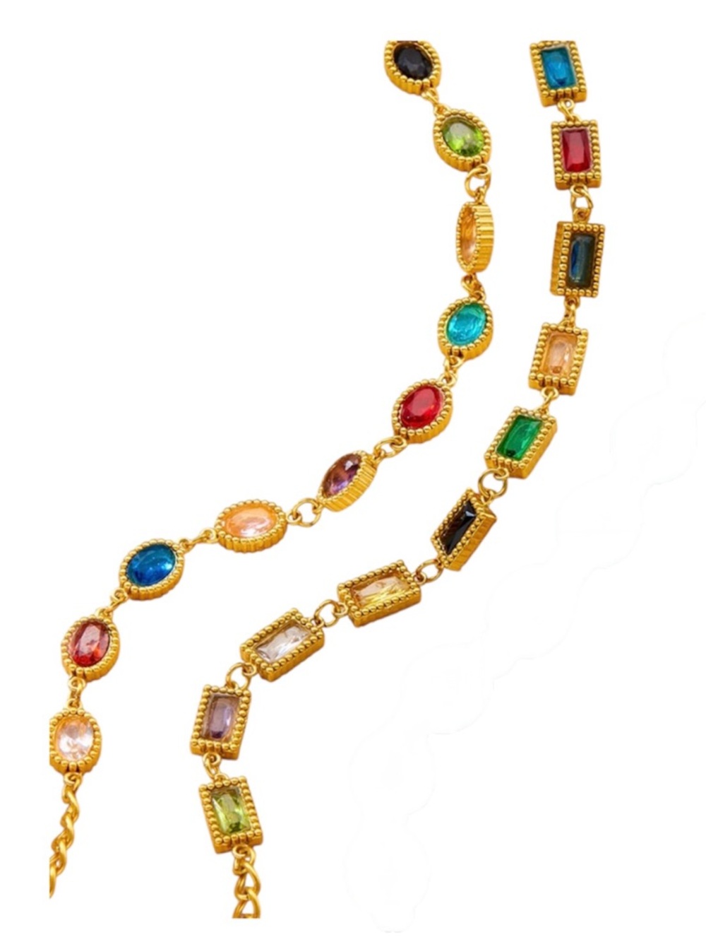 Multicolor Gemstone Bracelet NWT Gold Plated